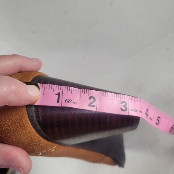 Aerosoles Women Lazu Tan Suede Western Studded 3.5" Heel Ankle Boots Size 9.5 - Picture 6 of 8